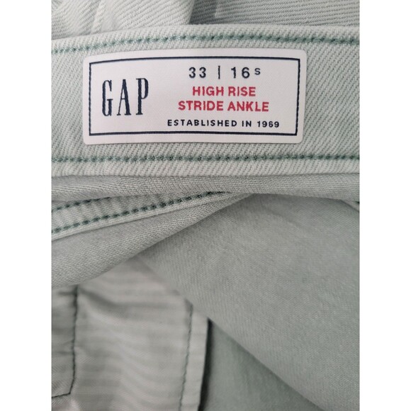 Gap Women's High Rise Stride Ankle  Wide Leg Jeans Ligh Green Size 33 - Picture 10 of 14